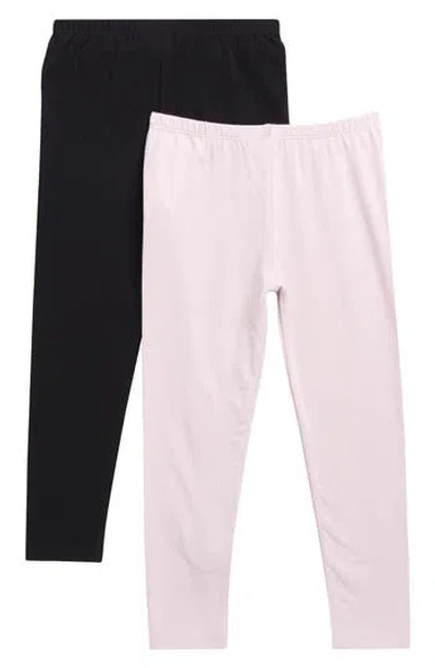 Splendid Kids' 2-pack Leggings In Light Pink/black