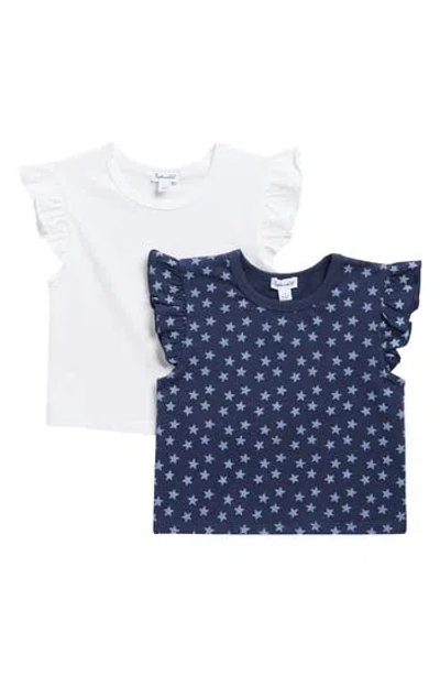 Splendid Kids' 2-pack Ruffle Sleeve T-shirts In Blue