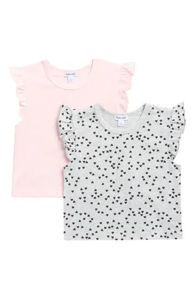 Splendid Kids' 2-pack Ruffle Sleeve T-shirts In Pink