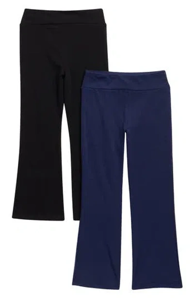 Splendid Kids' 2-pack High Waist Flare Pants In Navy/ Black
