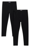 Splendid Kids' 2-pack Leggings In Black/ Black