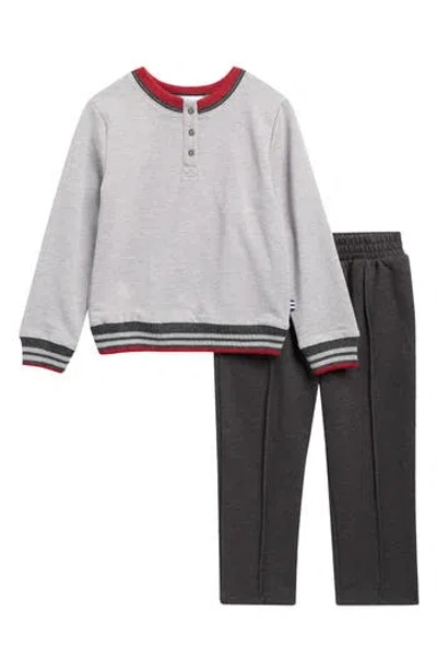 Splendid Kids' 2-piece Sporty Henley & Pants Set In Gray