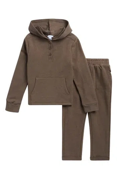 Splendid Kids' Adventure Hoodie & Pants Set In Brown