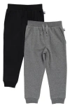 Splendid Kids' Assorted 2-pack Joggers In Dark Heather Grey/black