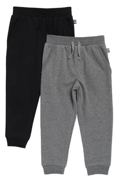 Splendid Kids' Assorted 2-pack Joggers In Dark Heather Grey/black