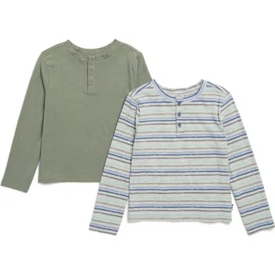Splendid Kids' Assorted 2-pack Long Sleeve Henley T-shirts In Multi