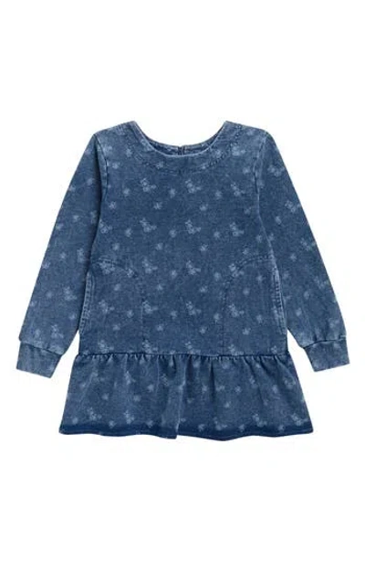Splendid Kids' Bloom Kissed Long Sleeve Dress In Blue