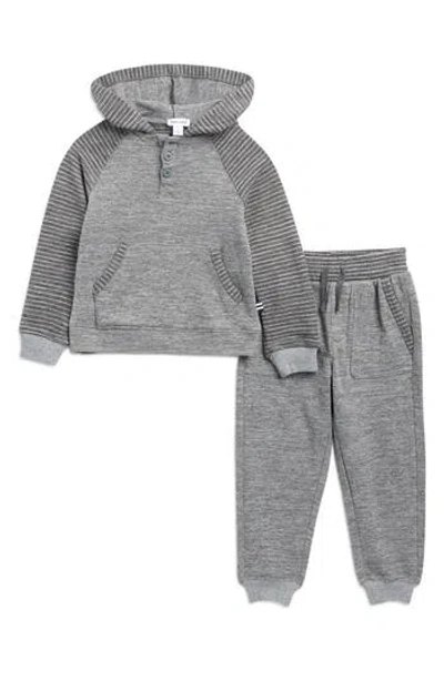 Splendid Kids' Cloudline Hoodie & Joggers Set In Gray