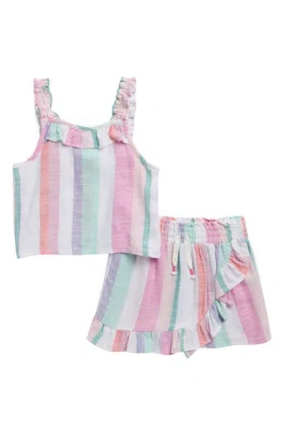 Splendid Kids' Cotton Candy Tank Top & Skort Set In Multi