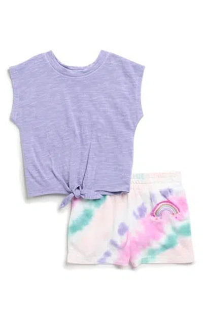Splendid Kids' Daydream Knot Top & Tie Dye Shorts In Multi