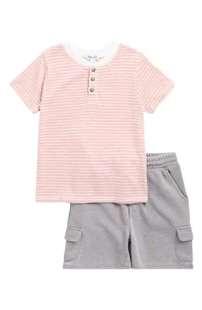 Splendid Kids' Desert Stripe Henley & Shorts Set In Multi