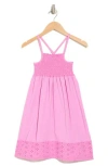 Splendid Kids' Eyelet Smocked Dress In Sherbet