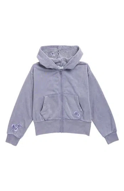 Splendid Kids' Floral Haze Zip-up Hoodie In Blue