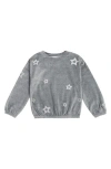Splendid Kids' Foil Star Pullover Sweatshirt In Gray