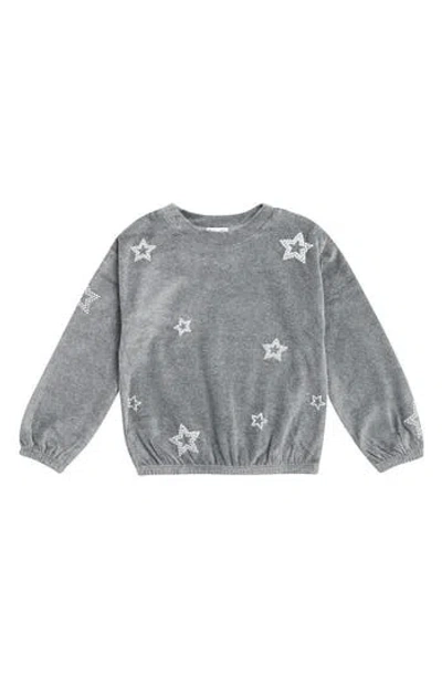 Splendid Kids' Foil Star Pullover Sweatshirt In Gray
