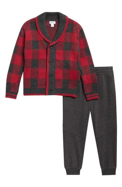 Splendid Kids' Grandpa Cardigan & Joggers Set In Multi