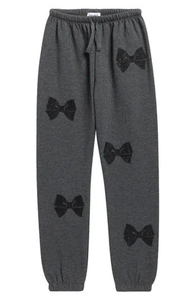Splendid Kids' Lace Bow Sweatpants In Gray