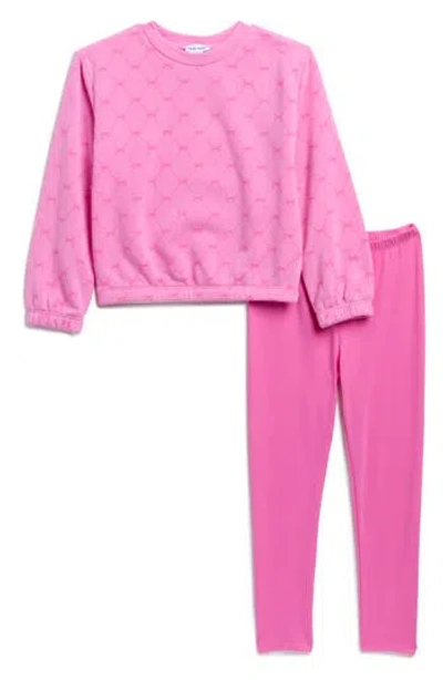 Splendid Kids' Little Bow Sweatshirt & Joggers Set In Pink