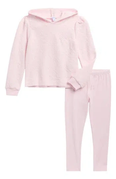 Splendid Kids' Lots Of Love Hoodie & Pants Set In Sugar Pink