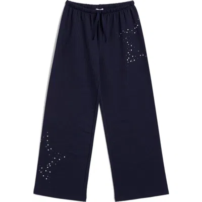 Splendid Kids' Rhinestone Star Sweatpants In Purple