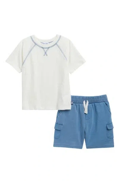Splendid Kids' Ryan Raglan T-shirt & Cargo Shorts Set In Blue