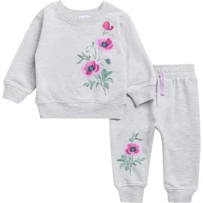 Splendid Babies'  Kids' Sage Flower Sweatshirt & Joggers Set In Gray