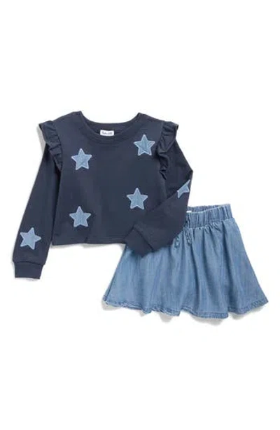 Splendid Kids' Shining Star Pullover & Skirt Set In Multi