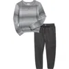 Splendid Kids' Space Dye Sweater & Joggers Set In Gray