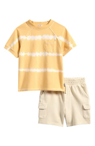 Splendid Babies'  Kids' Sunny Tie Dye T-shirt & Cargo Shorts Set In Orange