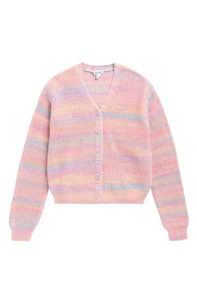 Splendid Kids' Sunset Marled Cardigan In Pink