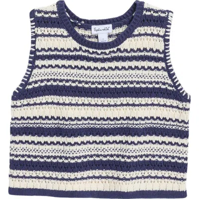 Splendid Kids' Sweater Tank Top In Blue