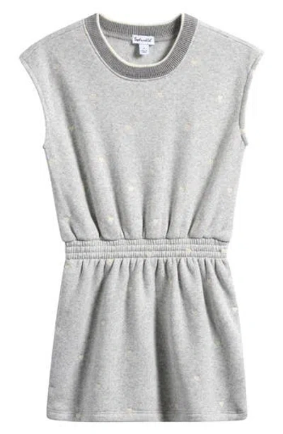 Splendid Kids' Tossed Hearts Fleece Dress In Gray