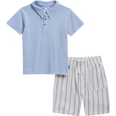 Splendid Kids' Under The Sea Polo & Shorts Set In Blue