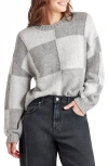 Splendid Kit Colorblock Wool-blend Sweater In Ice Heather Grey/heather Fog