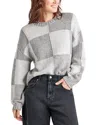 Splendid Kit Colorblock Wool-blend Sweater In Ice Heather Grey/heather Fog