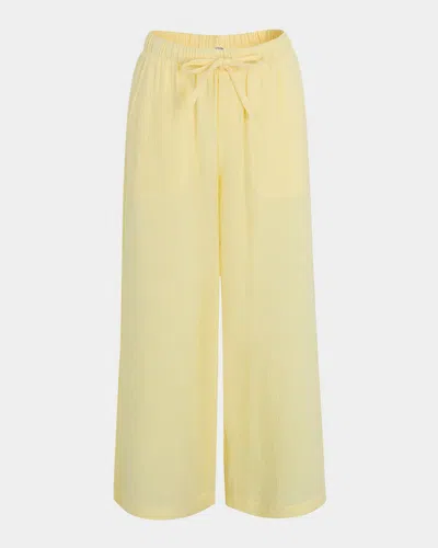 Splendid Kit Cotton Gauze Ankle Palazzo Pants In Limoncello