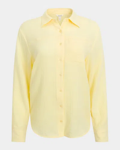Splendid Kit Cotton Gauze Button-front Shirt In Limoncello