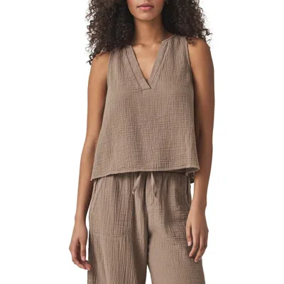 Splendid Kit Cotton Gauze Tank In Brown