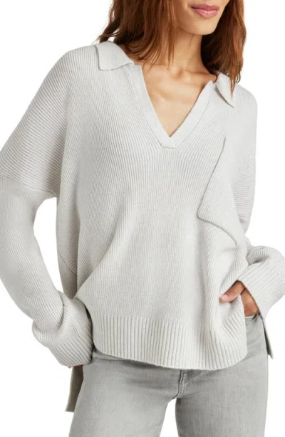 Splendid Kristen Polo Sweater In Ice Heather