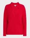 Splendid Kristen Polo Sweater In Ruby