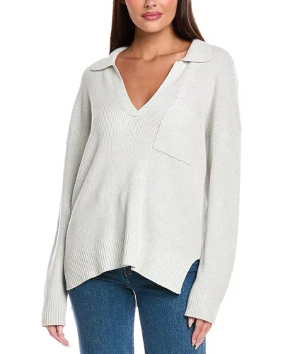 Splendid Kristen Wool & Silk-blend Polo Sweater In Gray