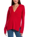 Splendid Kristen Wool & Silk-blend Polo Sweater In Red