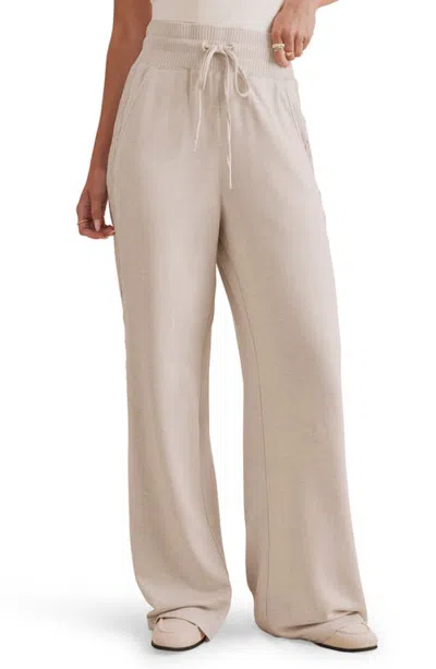 Splendid Lace Trim Drawstring Pants In Neutral