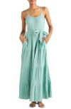 Splendid Laguna Stripe Cotton Blend Maxi Dress In Pacific Stripe