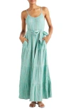 Splendid Laguna Stripe Cotton Blend Maxi Dress In Pacific Stripe