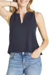 Splendid Lara Split Neck Tank In Navy