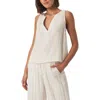 Splendid Lara Stripe Cotton Gauze Tank In White