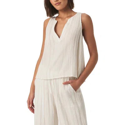 Splendid Lara Stripe Cotton Gauze Tank In White