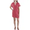 Shop Splendid Lauren Womens Split Neck Short Mini Dress In Red