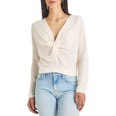 Splendid Leah Twist Front Sweater In Coconut